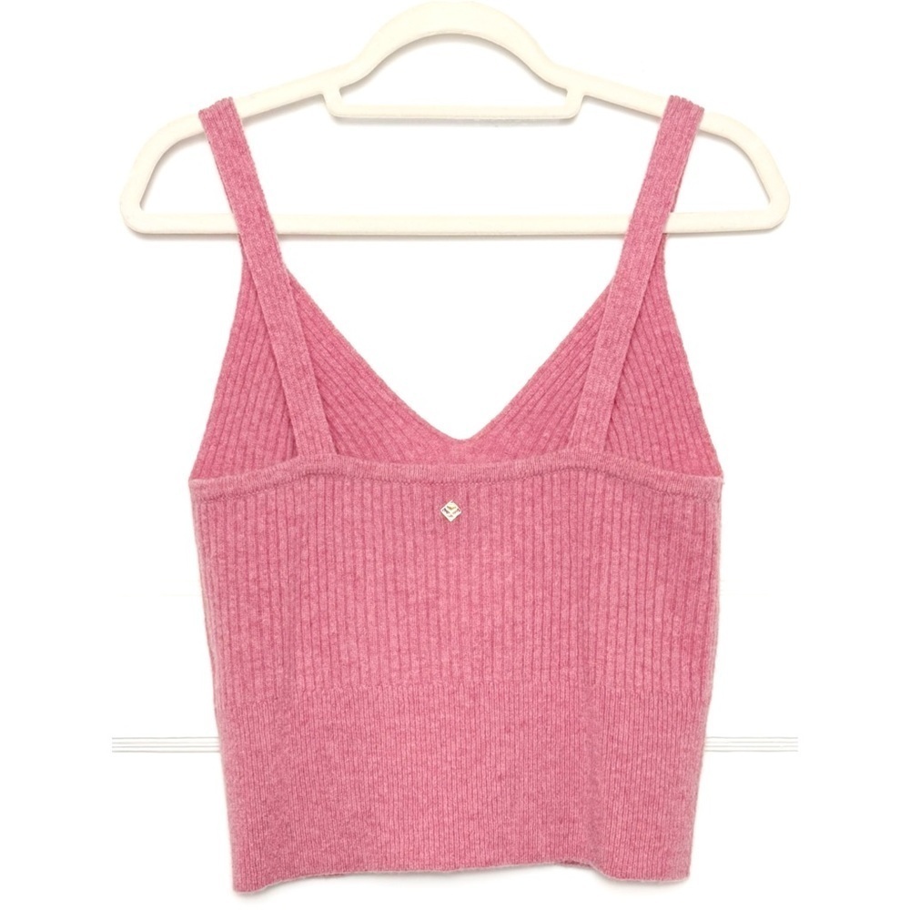 SANDRO Wool‎ Rib Knit Sleeveless V-Neck Slim Cropped Camisole Sweater Tank Top L - Picture 6 of 12